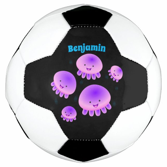 Balón De Fútbol Gallito rosa morado kawaii personalizado (Anverso)