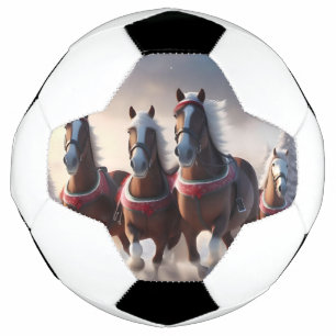 Balón De Fútbol Gallopando a través de la nieve: los caballos mági