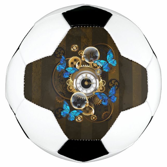 Balón De Fútbol Gases de vapor y mariposas azules (Anverso)