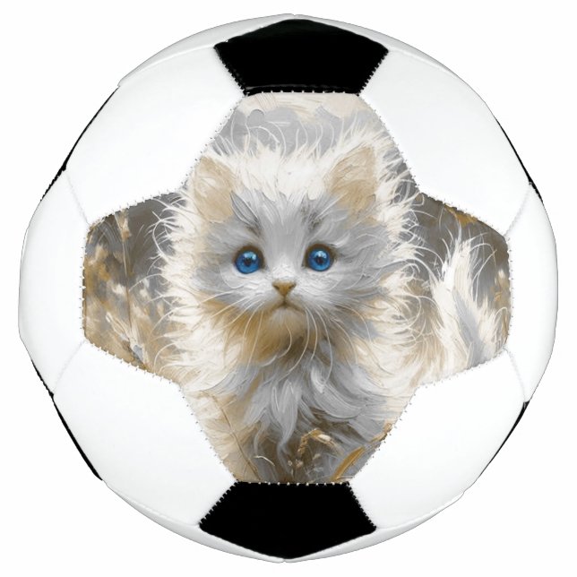 Balón De Fútbol Gatito blanco preciado (Anverso)