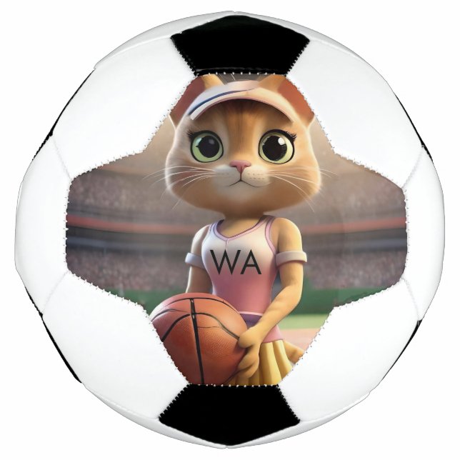 Balón De Fútbol Gato de Netball femenino, (Anverso)