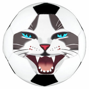 Balón De Fútbol Gato de ojos azules gritando