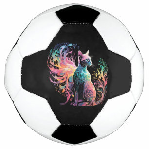 Balón De Fútbol Gato holográfico espectral: un prisma de elegancia