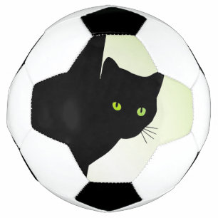 Balón De Fútbol Gato negro de ojos verdes