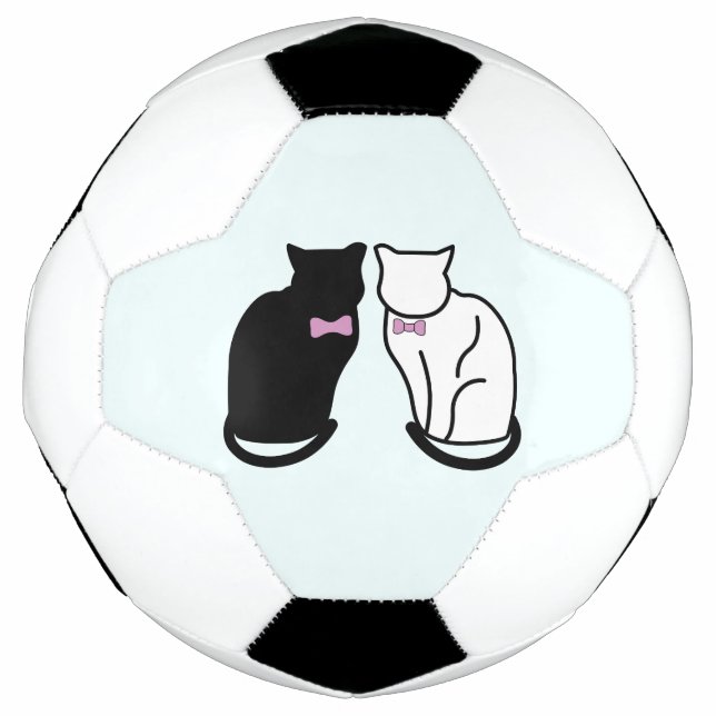 Balón De Fútbol Gato negro y blanco (Anverso)