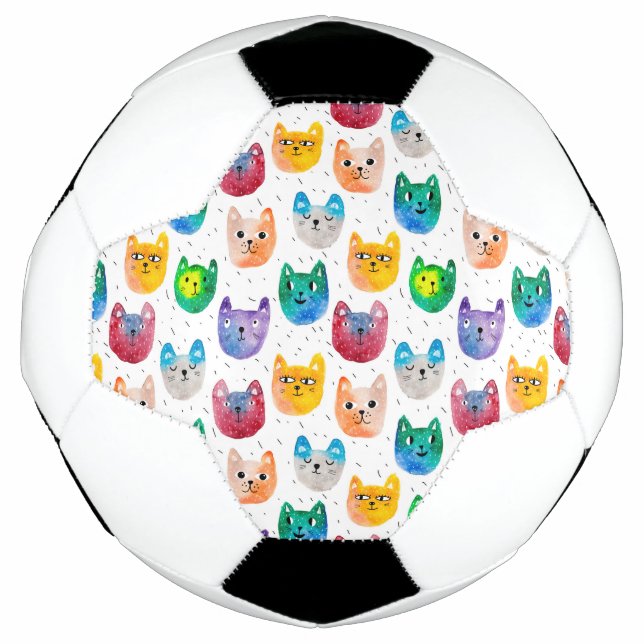 Balón De Fútbol Gatos acuarelas y amigos (Anverso)