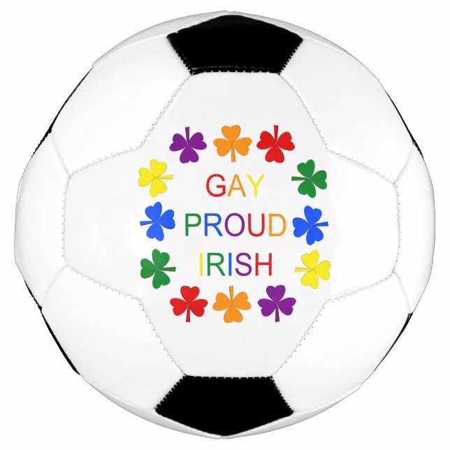 Balón De Fútbol Gay Proud Irlandés LGBT Rainbow Shamrock (Anverso)