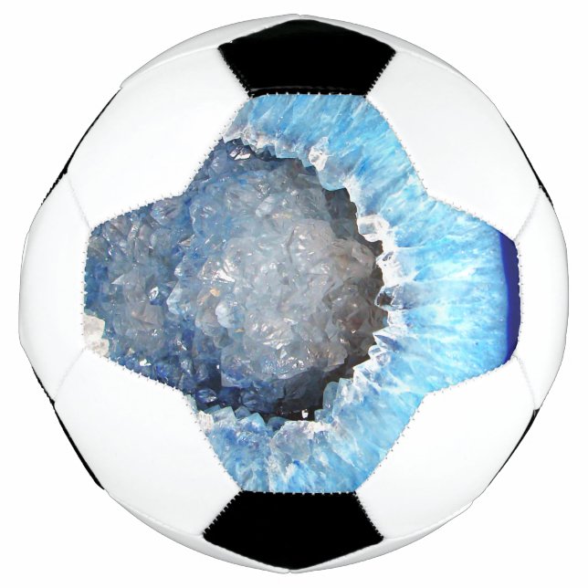 Balón De Fútbol Geode de cristal azul de caída (Anverso)