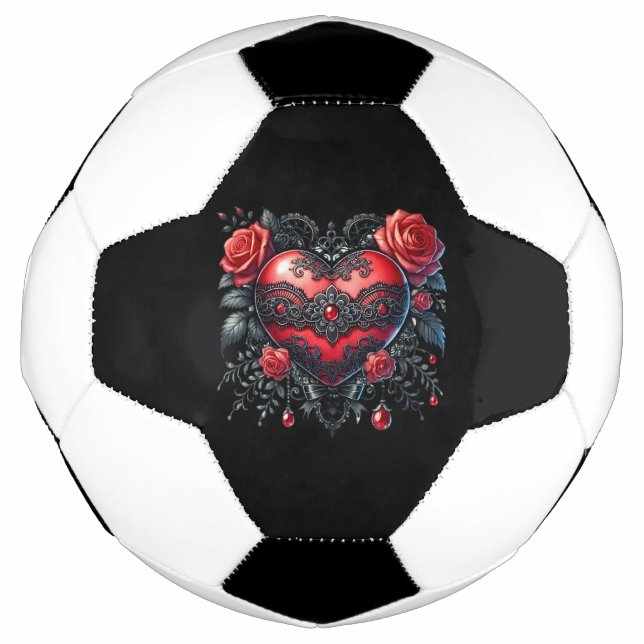 Balón De Fútbol Gothic Heart Valentine Soccer Ball (Anverso)