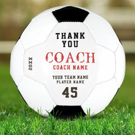 Balón De Fútbol Gracias Nombre del entrenador Número del equipo