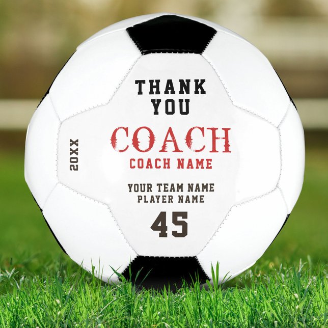 Balón De Fútbol Gracias Nombre del entrenador Número del equipo (Subido por el creador)