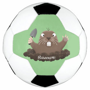 Balón De Fútbol Gracioso gopher digging personalizado ilustracion