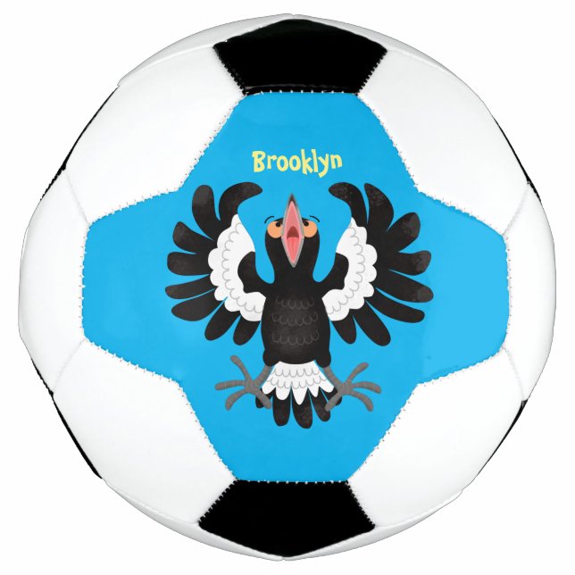 Balón De Fútbol Gracioso ilustracion de personalizado magpie austr (Anverso)