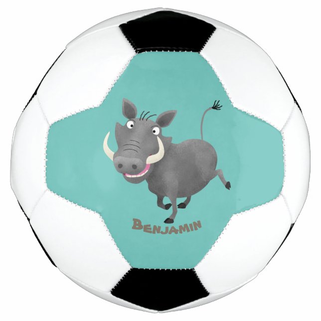 Balón De Fútbol Gracioso ilustracion de personalizado porcina afri (Anverso)