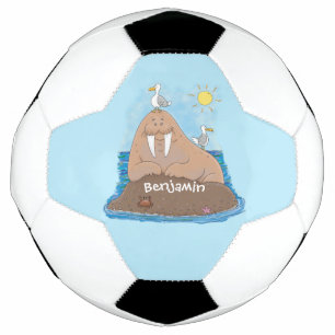 Balón De Fútbol Gracioso ilustracion personalizado de moras felice