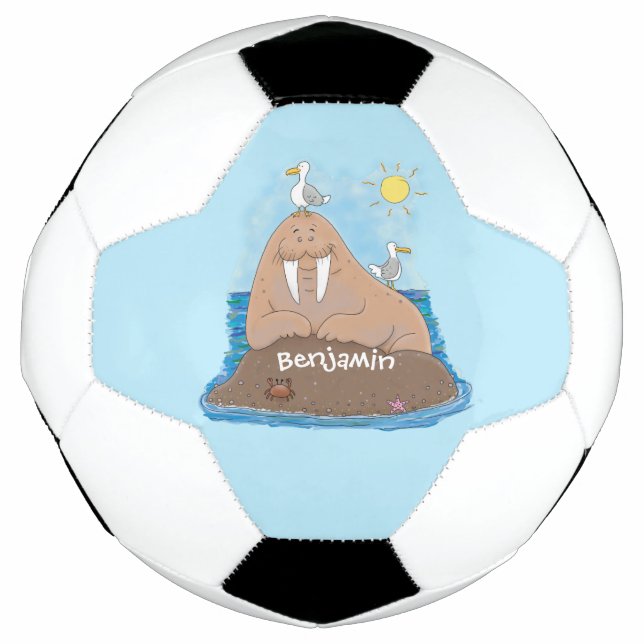 Balón De Fútbol Gracioso ilustracion personalizado de moras felice (Anverso)