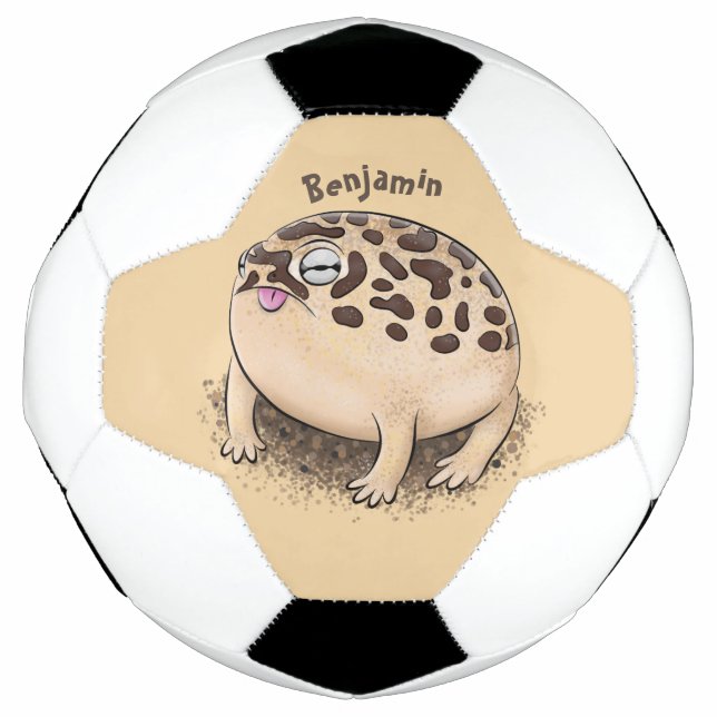 Balón De Fútbol Gracioso ilustracion personalizado de rana de lluv (Anverso)