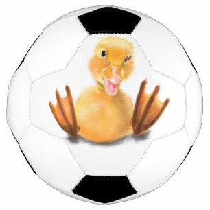 Balón De Fútbol Gracioso Pato Amarillo Viento Jugador - Sonrisa Fe