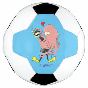 Balón De Fútbol Gracioso pulpo abrazos buceo humor personalizado