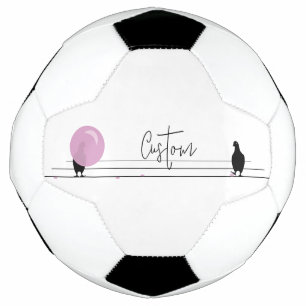 Balón De Fútbol Graciosos pájaros de bubblegum en blanco alambrado