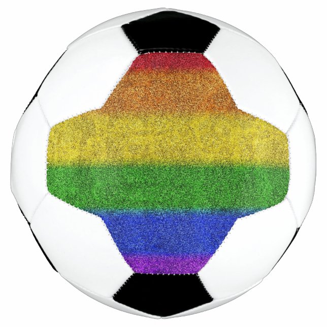Balón De Fútbol Gradiente de Purpurina de arcoiris caído (Anverso)