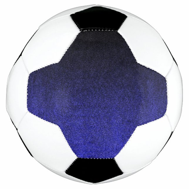 Balón De Fútbol Gradiente Purpurina azul y negro de caída (Anverso)