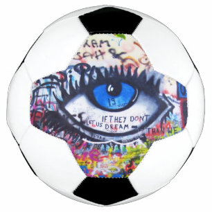Balón De Fútbol Graffiti moderno del ojo malvado azul