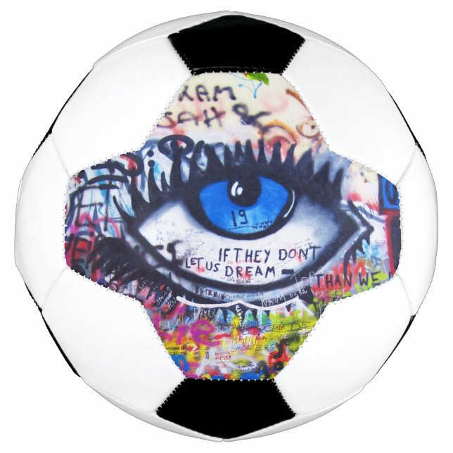 Balón De Fútbol Graffiti moderno del ojo malvado azul (Anverso)
