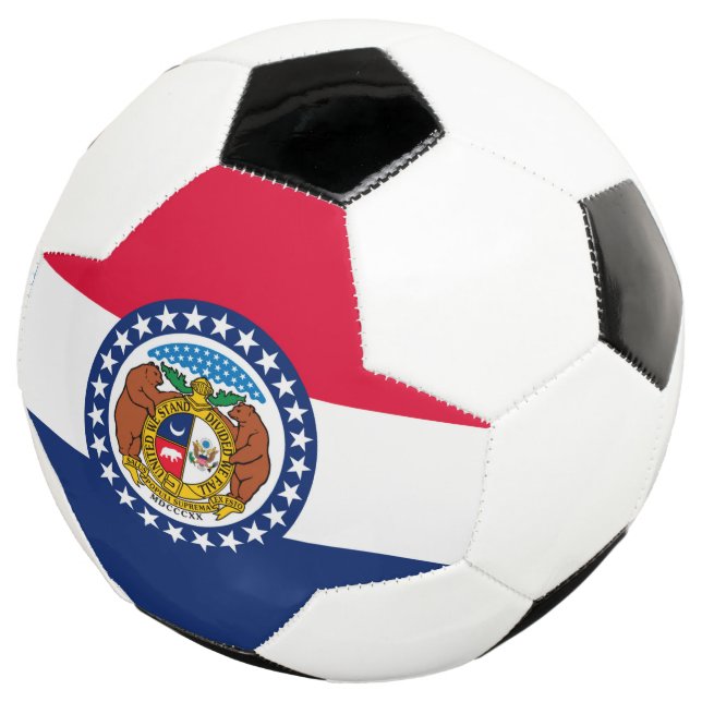 Balón De Fútbol Gráfico de la bandera del estado dinámico de Misur (Tres cuartos)
