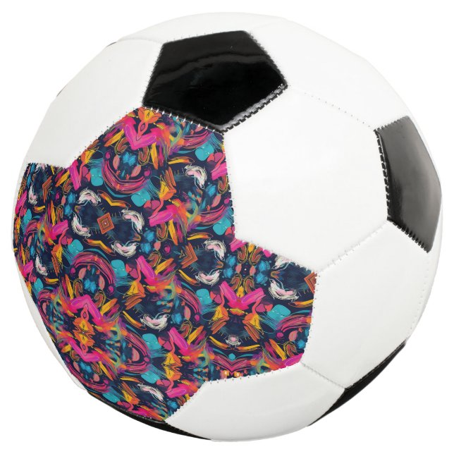 Balón De Fútbol Grafiti de salpicaduras de caos vívido (Tres cuartos)
