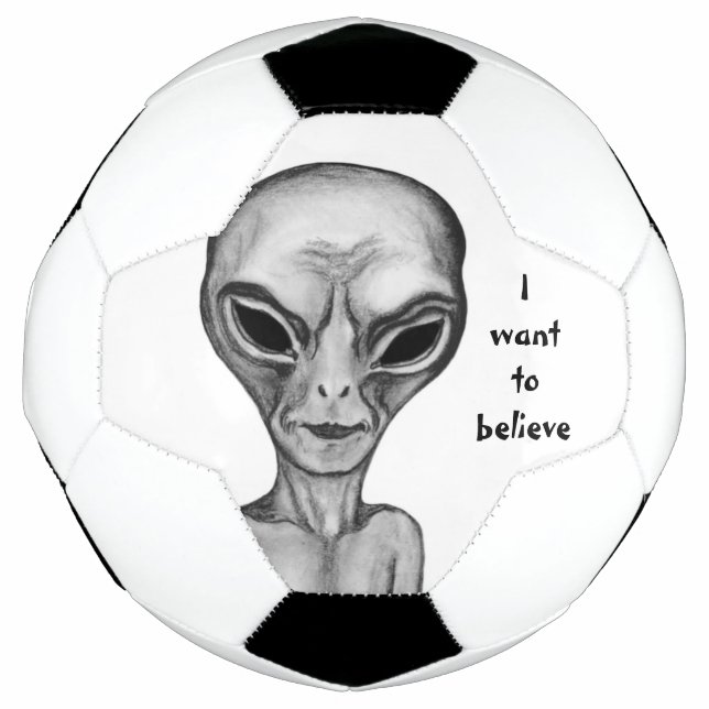 Balón De Fútbol Grey Alien , quiero creer (Anverso)