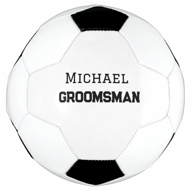 Balón De Fútbol Groomsman simple mínimo añadir nombre masculino mo (Anverso)