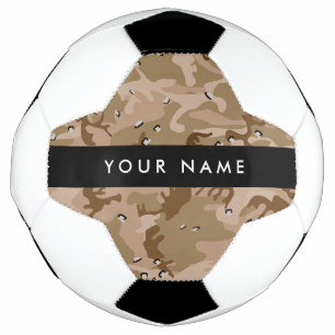 Balón De Fútbol Guijarros de camuflaje del desierto, Tu nombre, Pe