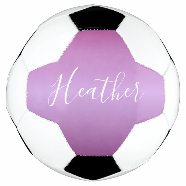 Balón De Fútbol Guión violeta púrpura y blanco Personalizado (Anverso)