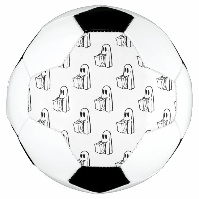 Balón De Fútbol Halloween, Blanco Fantasma, Truco O Trato, Boo (Anverso)
