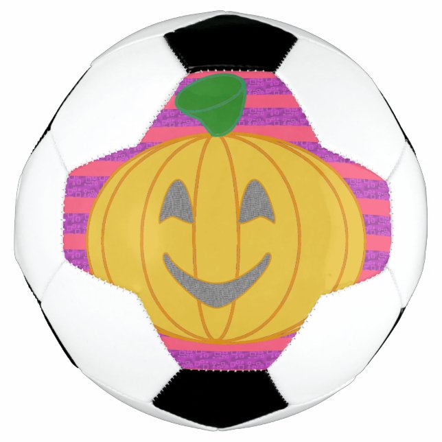 Balón De Fútbol Happy Modern Big Orange Pumpkin Halloween (Anverso)