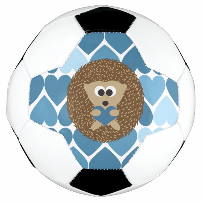 Balón De Fútbol Hedgehog y Corazón Azul (Anverso)