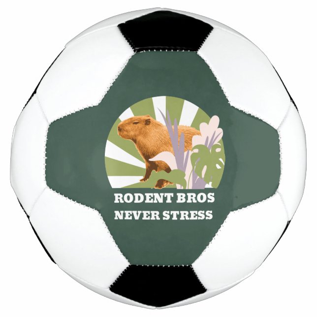 Balón De Fútbol Hermanos Roedores Nunca Estresan Capybara (Anverso)
