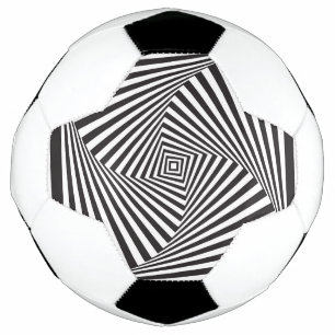 Balón De Fútbol Hermosa ilusión óptica en espiral blanca negra