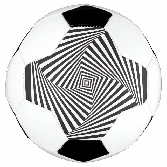 Balón De Fútbol Hermosa ilusión óptica en espiral blanca negra (Anverso)