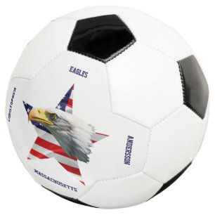 Balón De Fútbol Hermoso águila calva, la bandera estadounidense, e