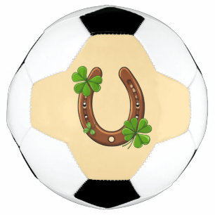 Balón De Fútbol Herradura Afortunada Con Tréboles Verdes