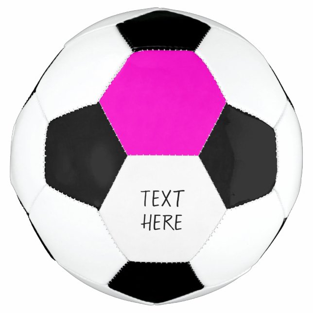 Balón De Fútbol hexágonos rosados y negros con tu bola de fútbol d (Anverso)