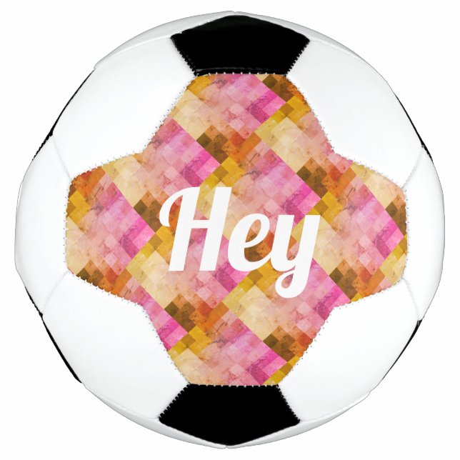 Balón De Fútbol Hey Patrón geométrico de acuarela rosa (Anverso)