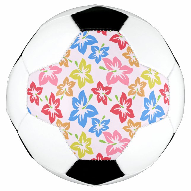 Balón De Fútbol Hibiscus Colorido, Patrón De Flores (Anverso)