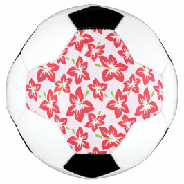 Balón De Fútbol Hibiscus Rojo, Flores Rojas, Patrón De Flores