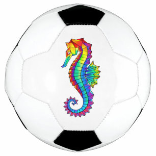 Balón De Fútbol Hipoahoría marino poligonal arcoiris
