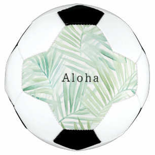 Balón De Fútbol Hojas Tropicales Verdes Aloha