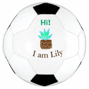 Balón De Fútbol Hola soy Lily cactus succulum añadir nombre acuare