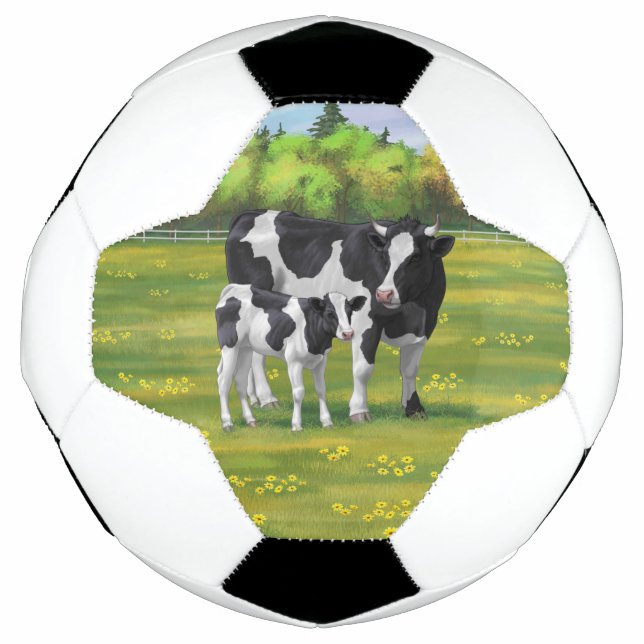 Balón De Fútbol Holstein Cow & Cute Calf (Anverso)